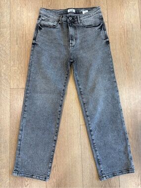 Kensie Jeans The Ella High Rise Straight Leg Jeans Gray Wash Size 8/29